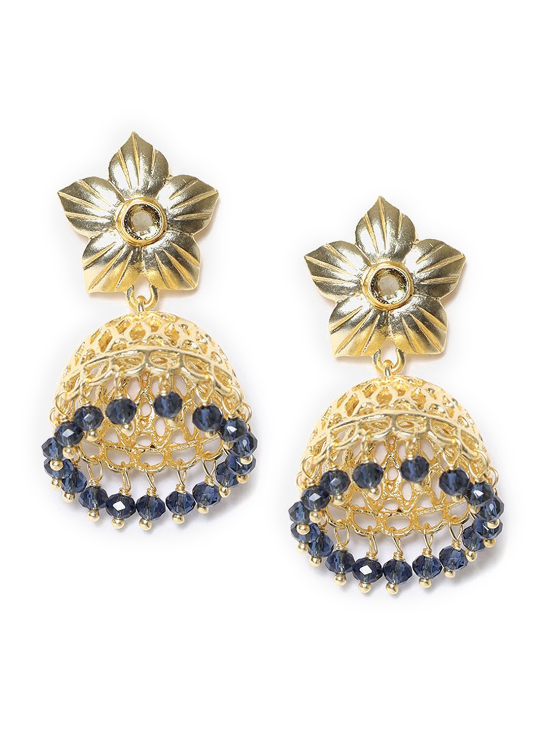 

W Blue Dome Shaped Jhumkas Earrings