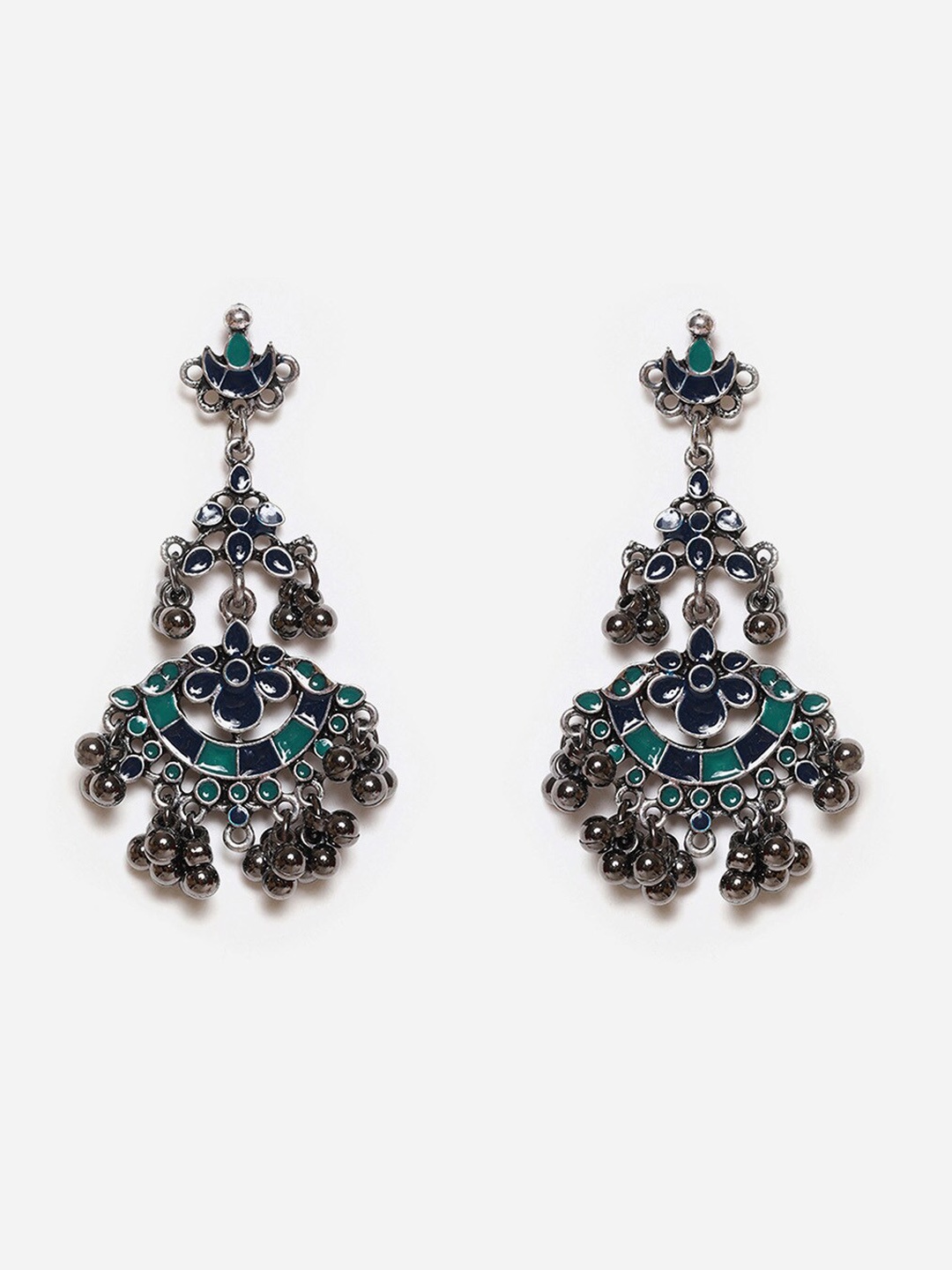 

W Blue Floral Drop Earrings