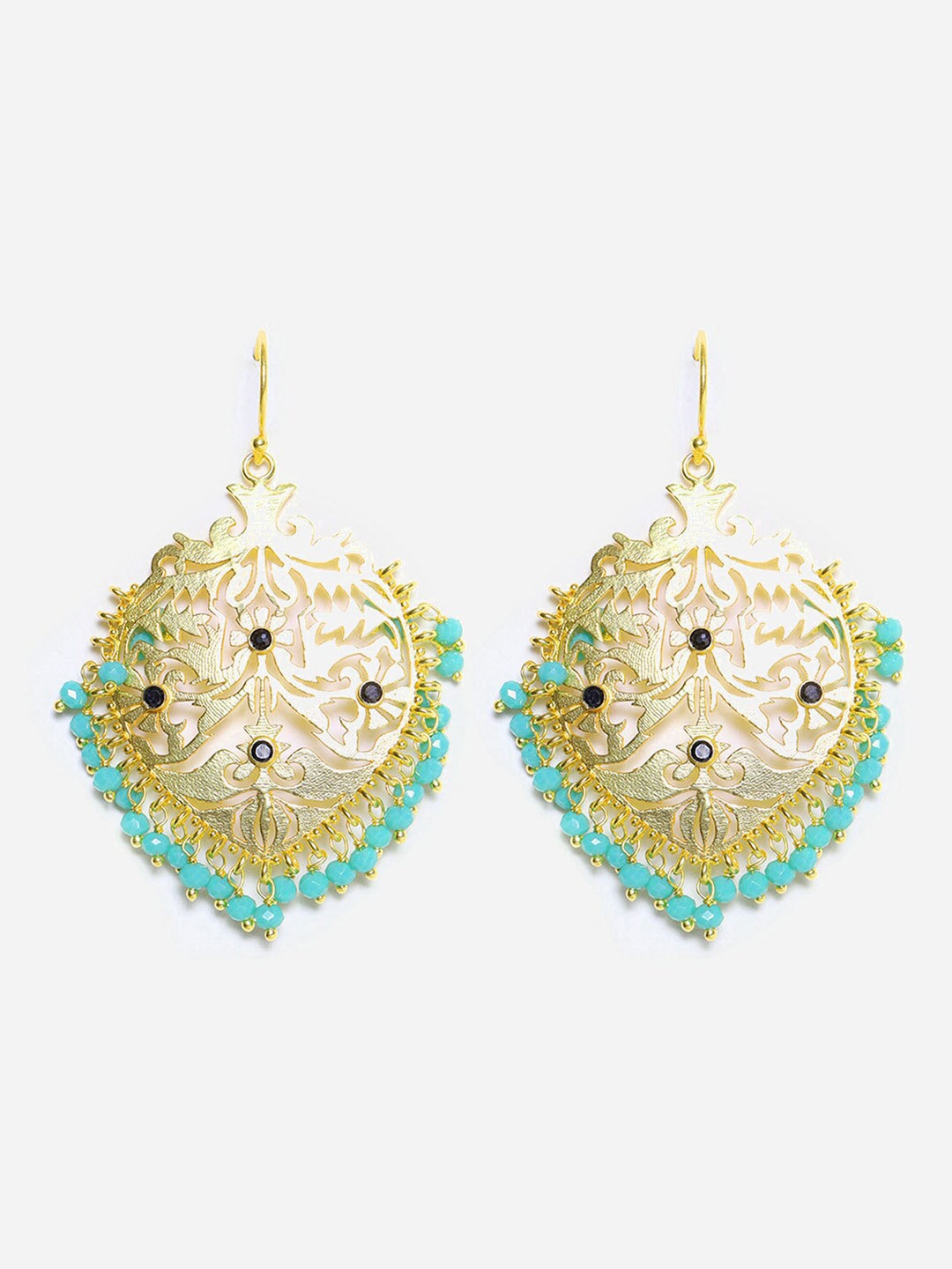 

W Green Floral Drop Earrings