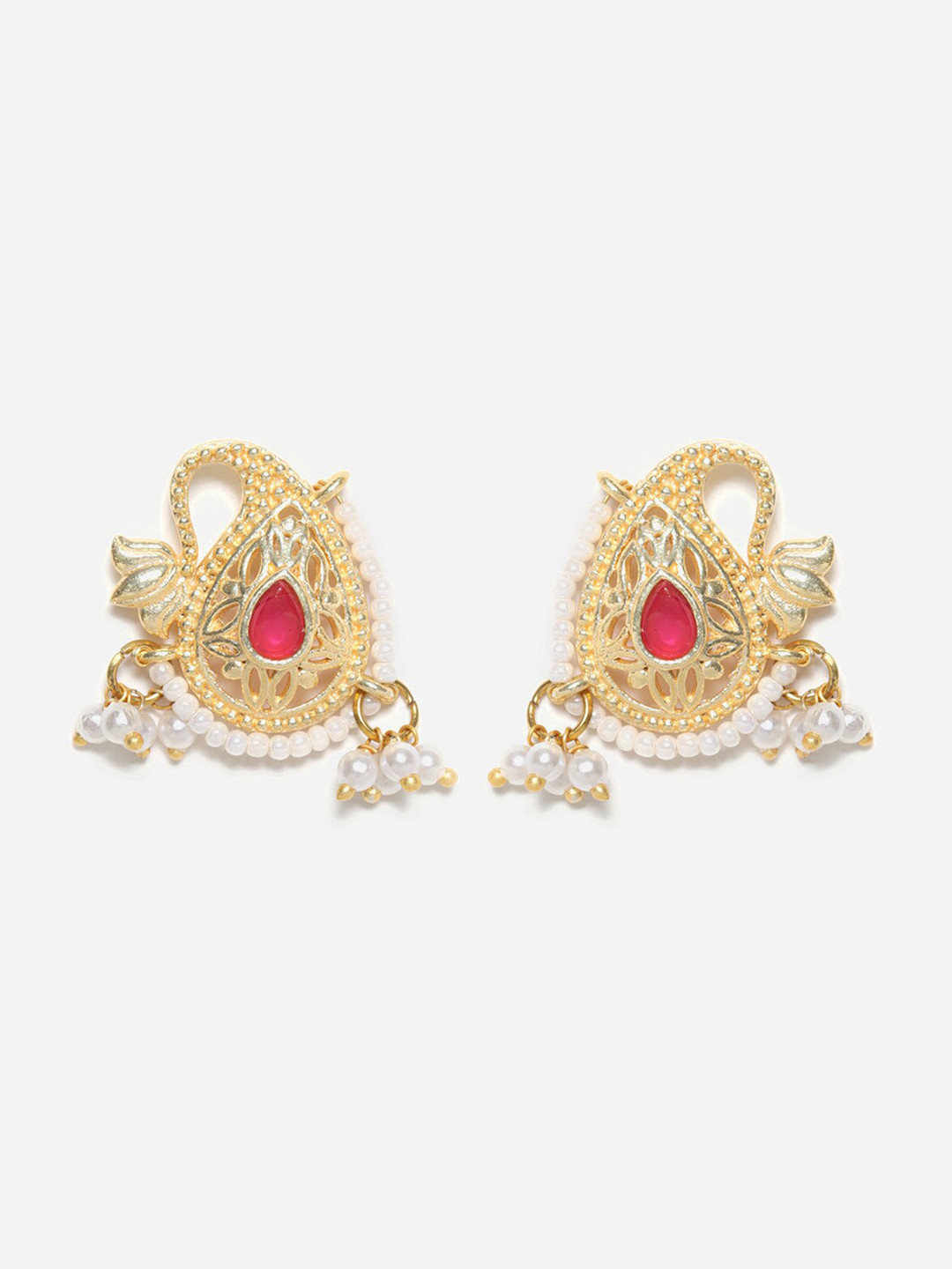

W Red Paisley Shaped Drop Earrings