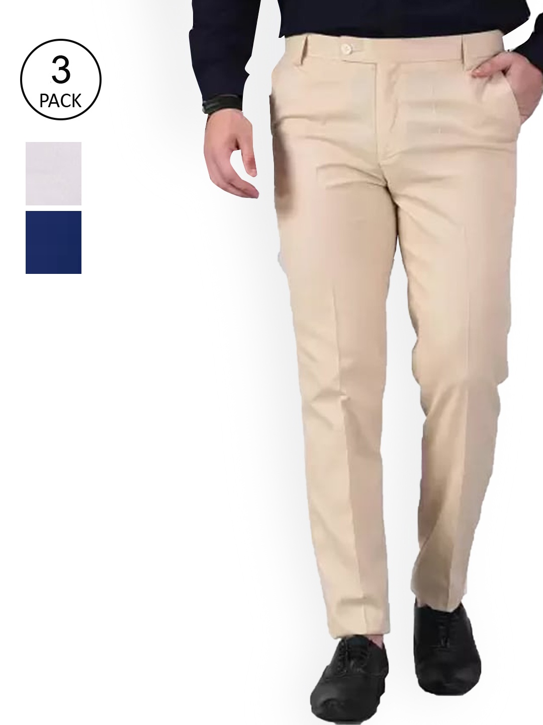 AD & AV Men Multicoloured Classic Easy Wash Chinos Trousers, Multi