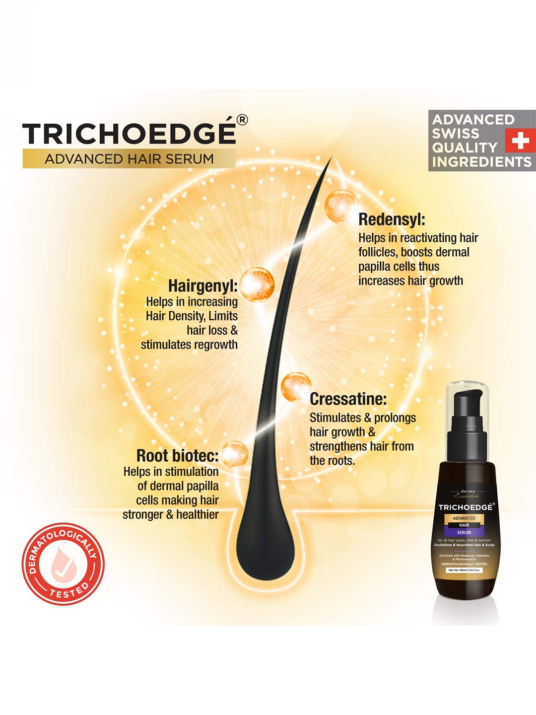

DERMA ESSENTIA Trichoedge Advanced Hair Growth Serum - 50 ml, Black