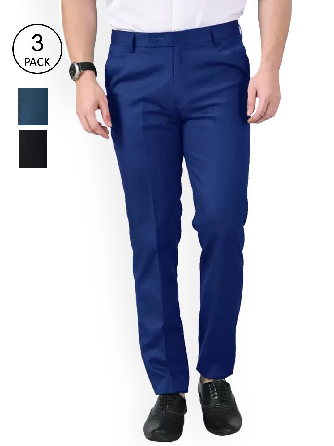 AD & AV Men Multicoloured Classic Easy Wash Chinos Trousers, Multi