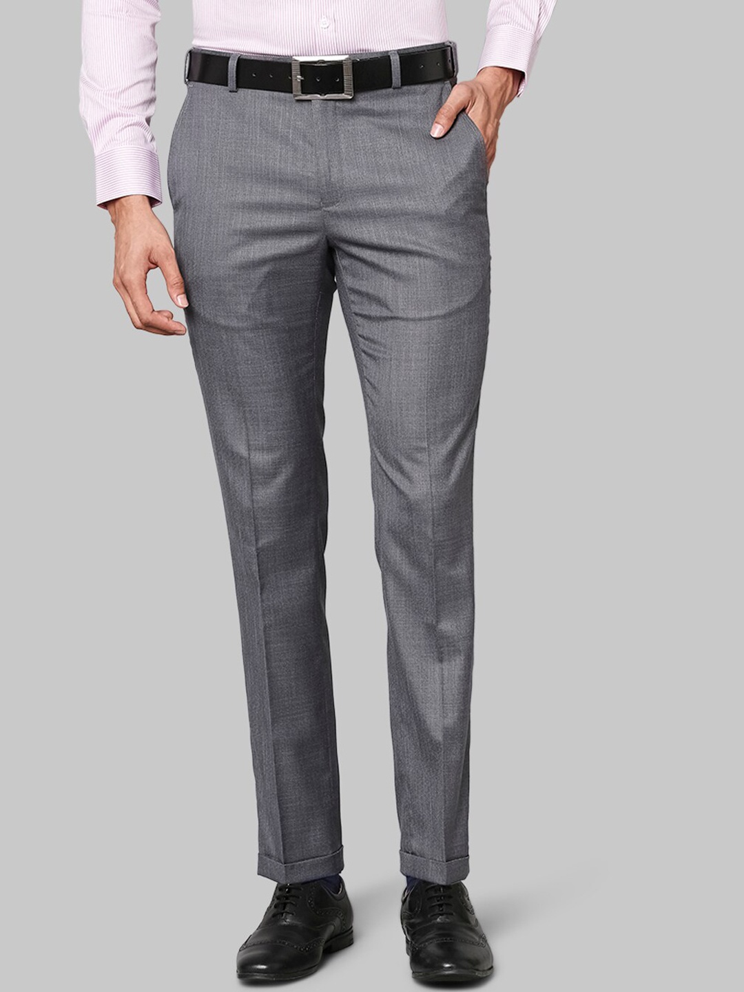 

Park Avenue Men Grey Slim Fit Trousers