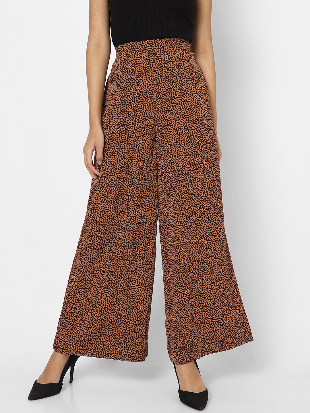

VASTRADO Women Brown & Black Printed Palazzos