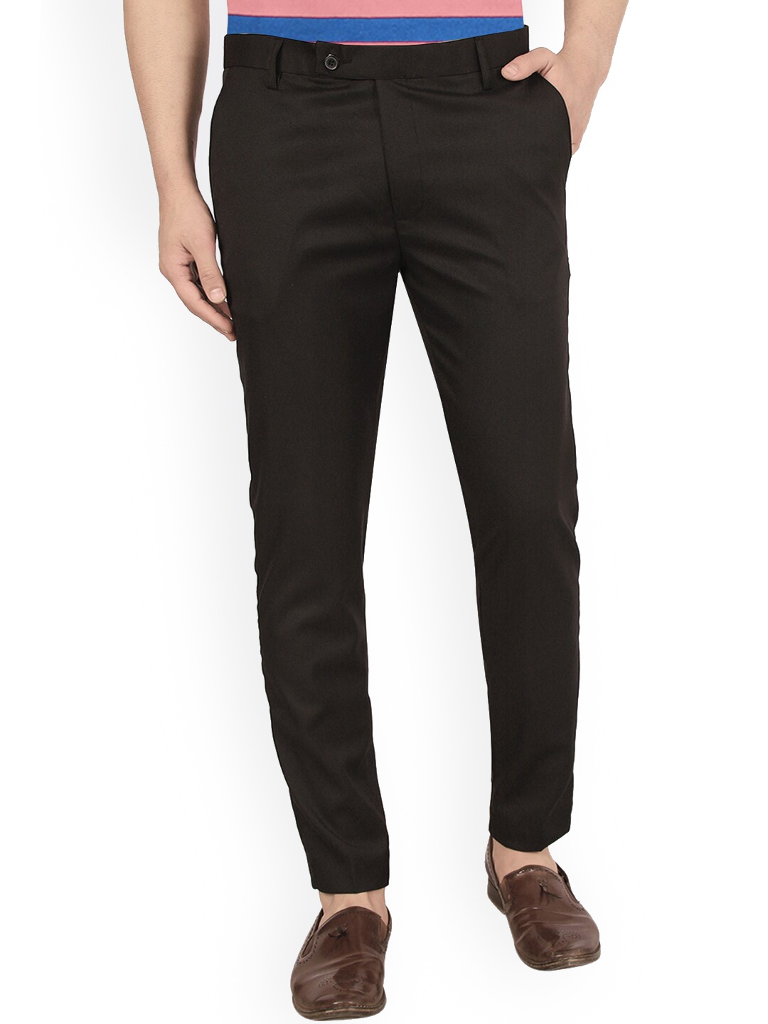 

AD & AV Men Black Classic Easy Wash Trousers