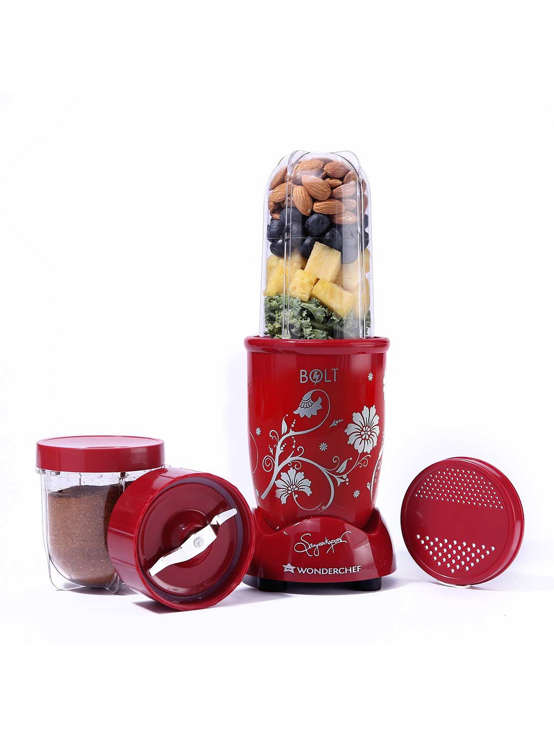 

Wonderchef Red 2-Jar Nutri-Blend Bolt Mixer Grinder & Blender 600 W