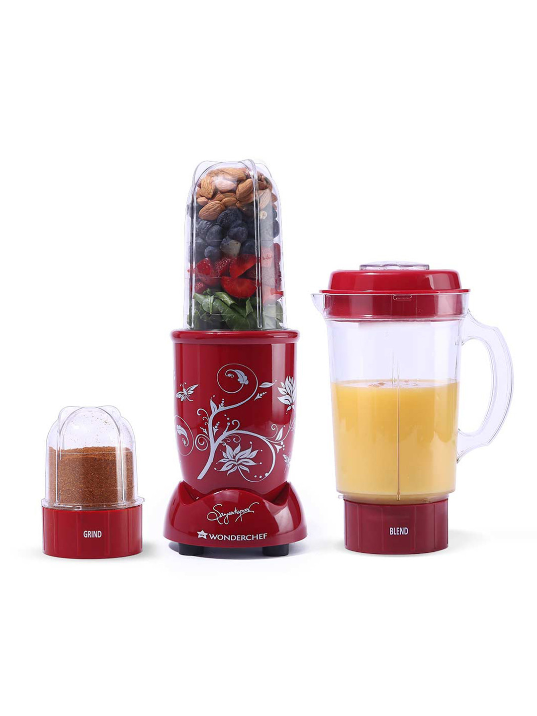 

Wonderchef Red 3 Jar Nutri-blend Mixer Grinder & Blender 400 W