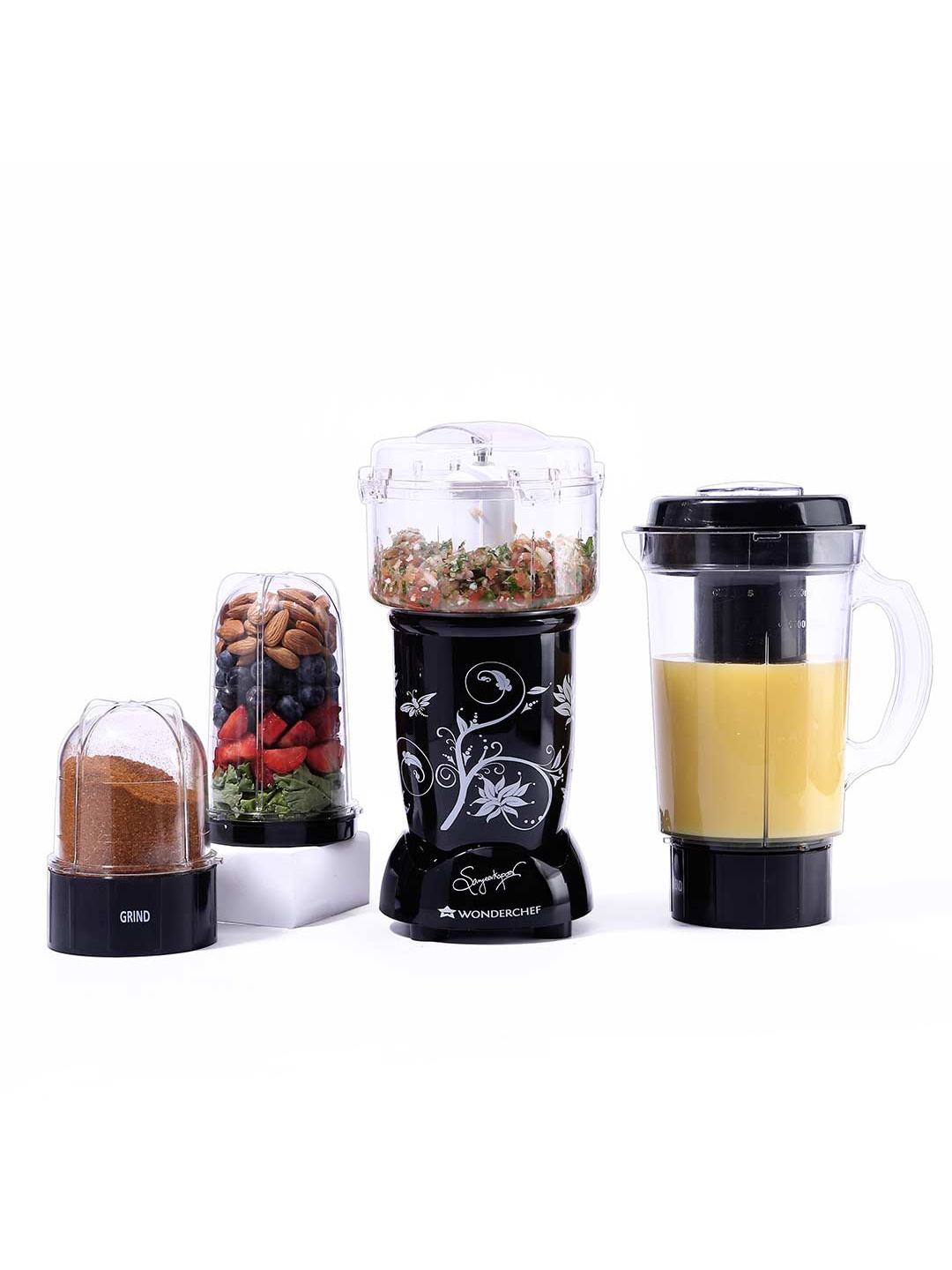 

Black Nutri-blend 4 Jar CKM Mixer Grinder Blender Chopper Juicer 500 W