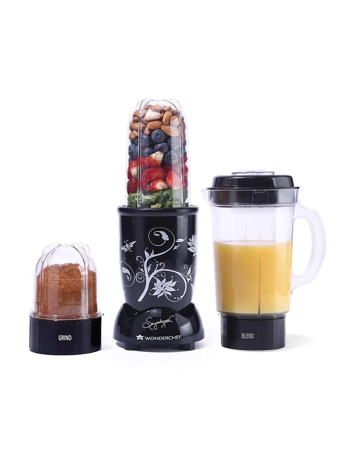

Wonderchef Black 3 Jar Nutri-blend Mixer Grinder & Blender 400 W