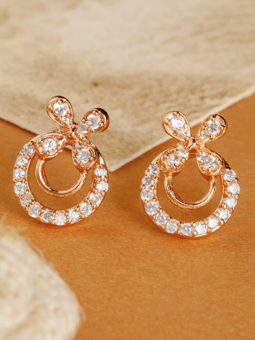 

BARSANO Gold-Toned Contemporary Chandbalis Earrings