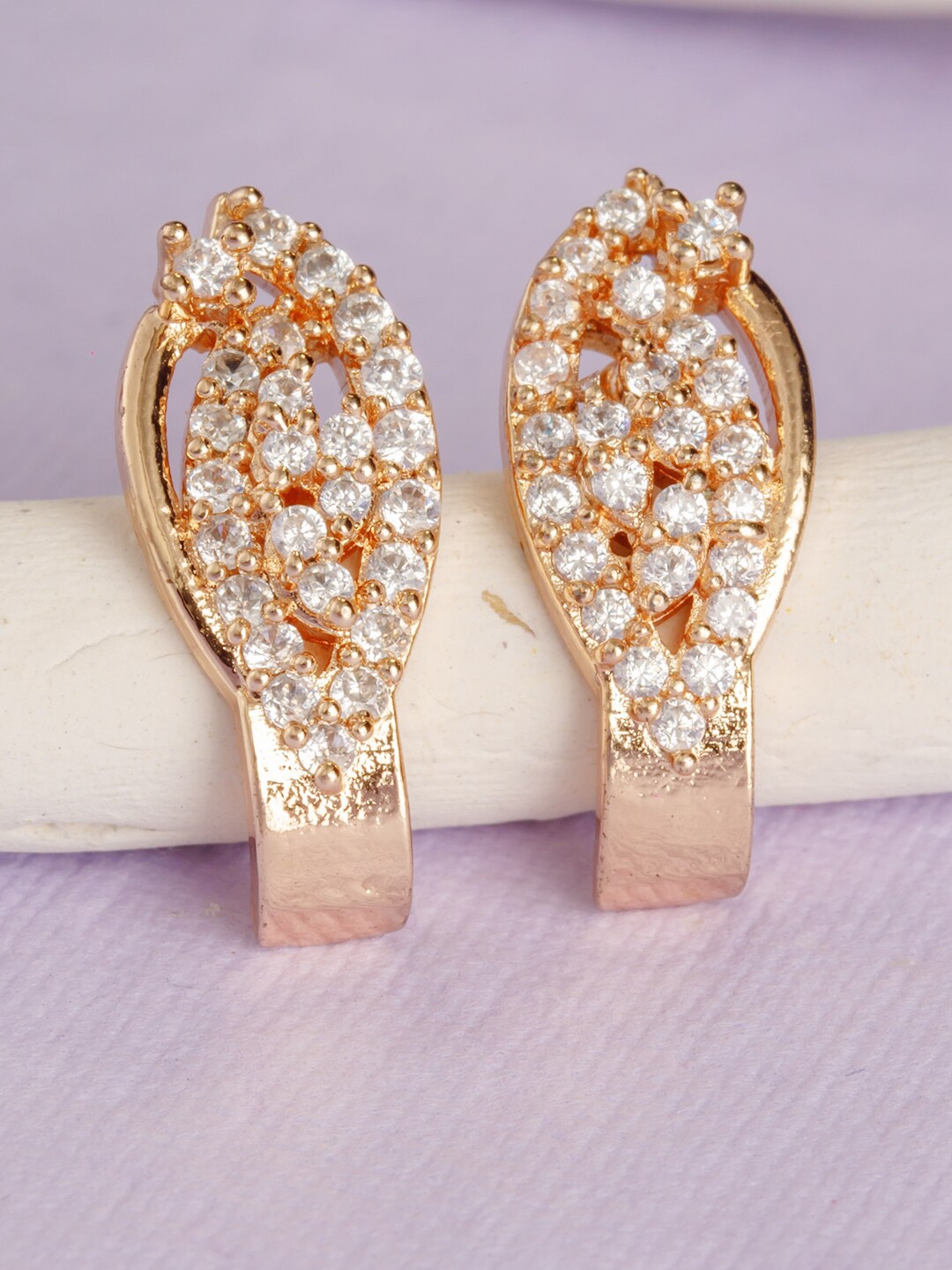

BARSANO Gold-Toned Contemporary Hoop Earrings