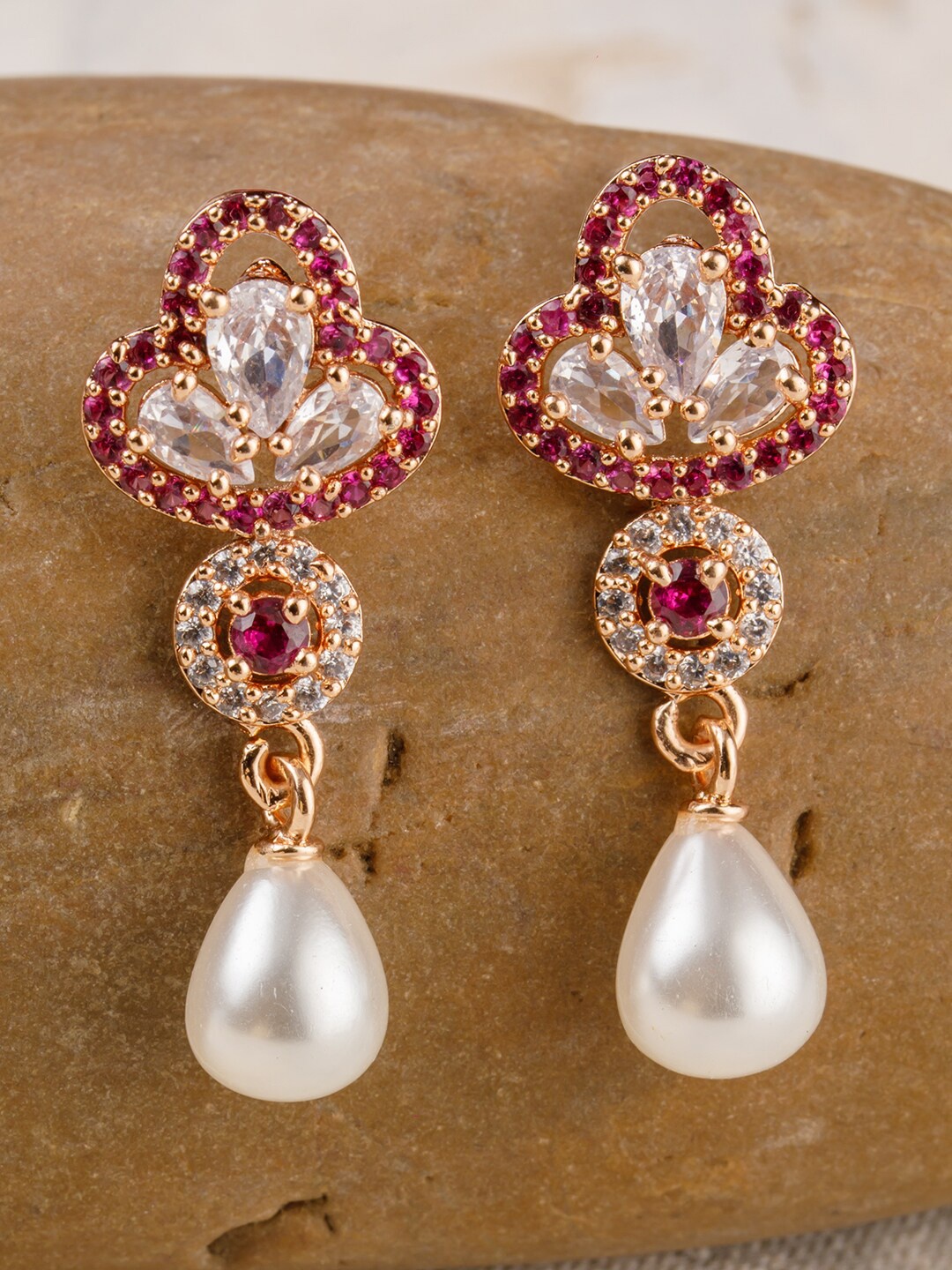 

BARSANO Pink Contemporary Drop Earrings