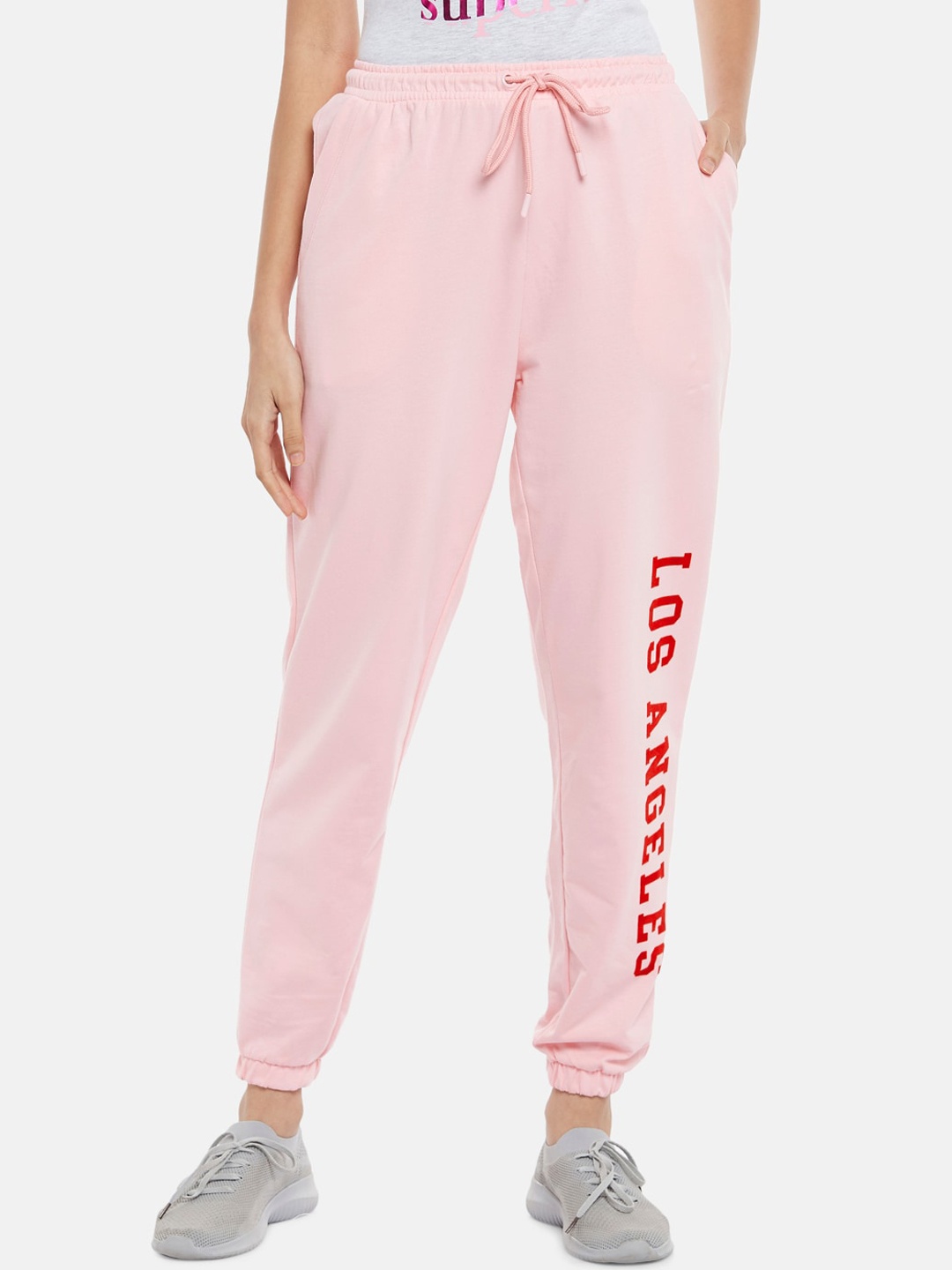 

Ajile by Pantaloons Women Pink Solid Cotton Joggers