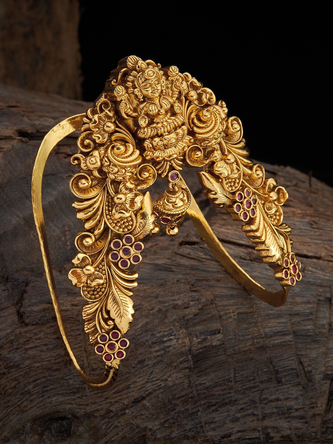 

Kushal's Fashion Jewellery Women Red Antique Gold-Plated Armlet Bracelet