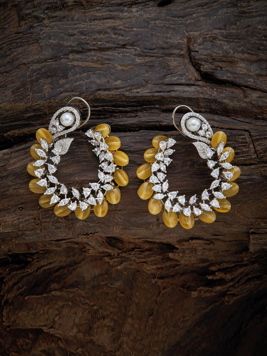 

Kushal's Fashion Jewellery Yellow Floral Studs Earrings