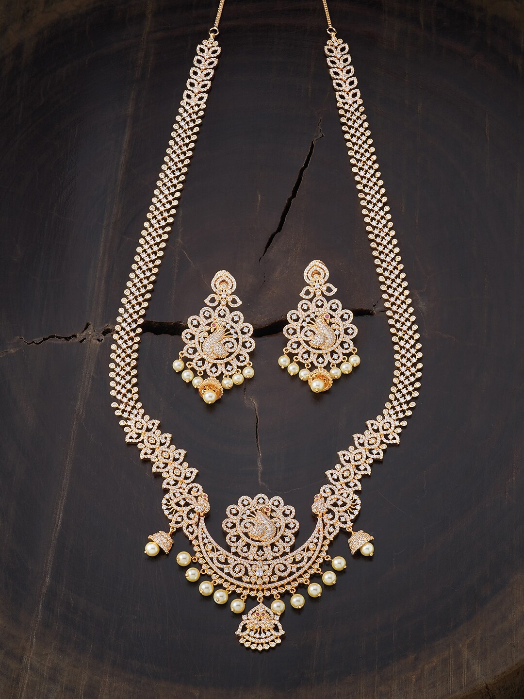 

Kushal's Fashion Jewellery White Gold-Plated Necklace & Earrings
