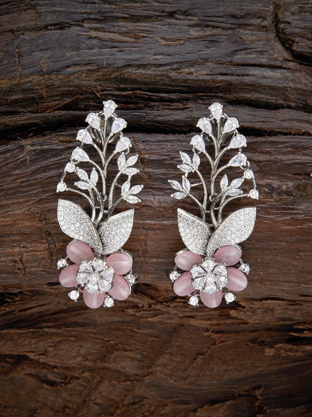 

Kushal's Fashion Jewellery Pink Floral Studs Earrings