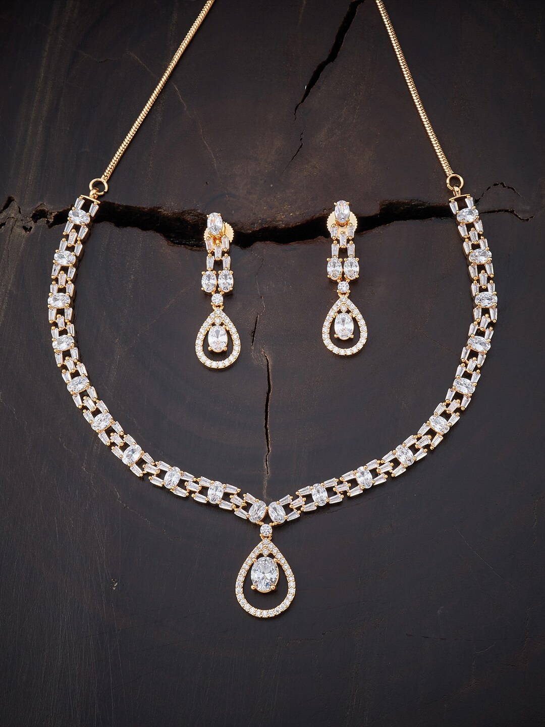 

Kushal's Fashion Jewellery Rose Gold & White Gold-Plated Necklace