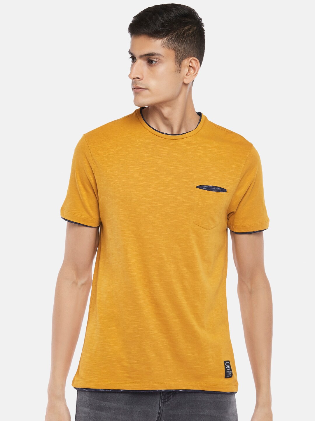 

People Men Mustard Yellow T-shirt