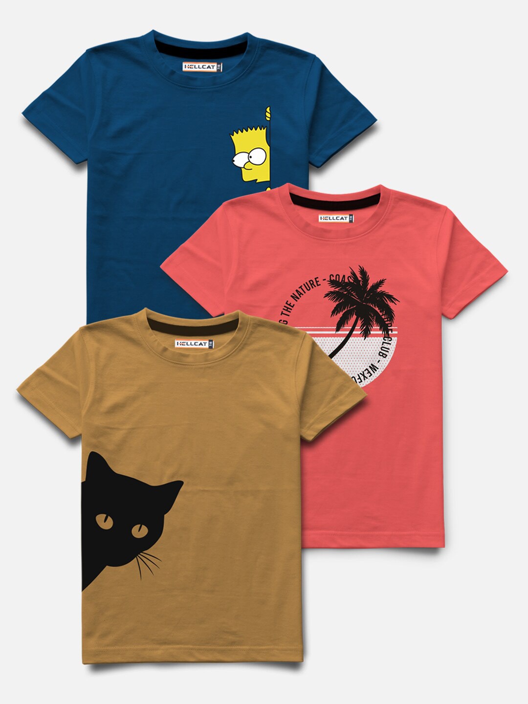 

HELLCAT Boys Khaki 3 Printed Bio Finish T-shirt
