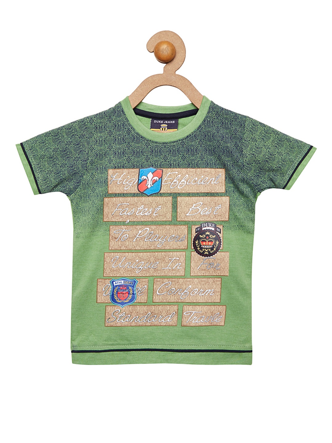

Duke Boys Green Printed Round Neck T-shirt