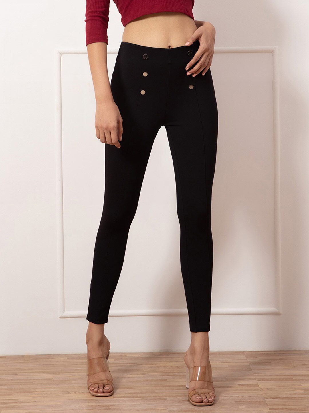 

20Dresses Women Black Solid Skinny-Fit Jeggings