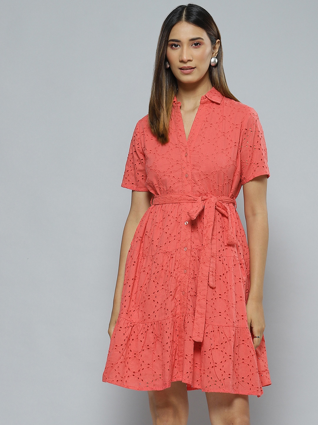 

Femella Coral Pure Cotton Shirt Dress