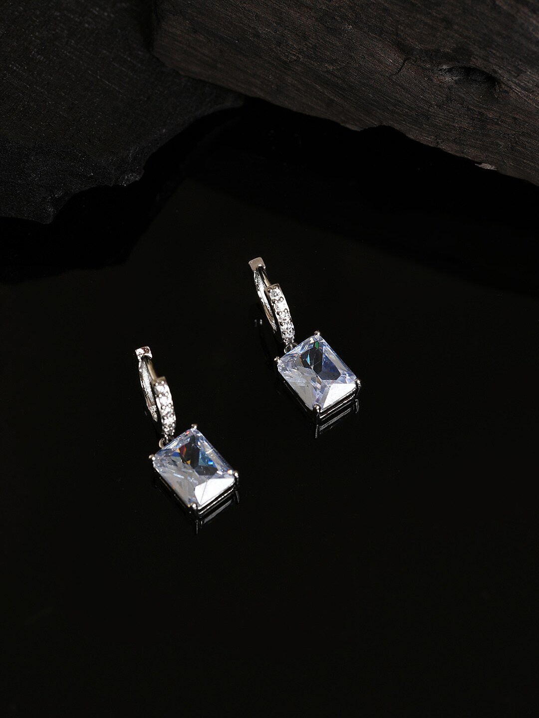 

SOHI Silver-Toned Contemporary Studs Earrings