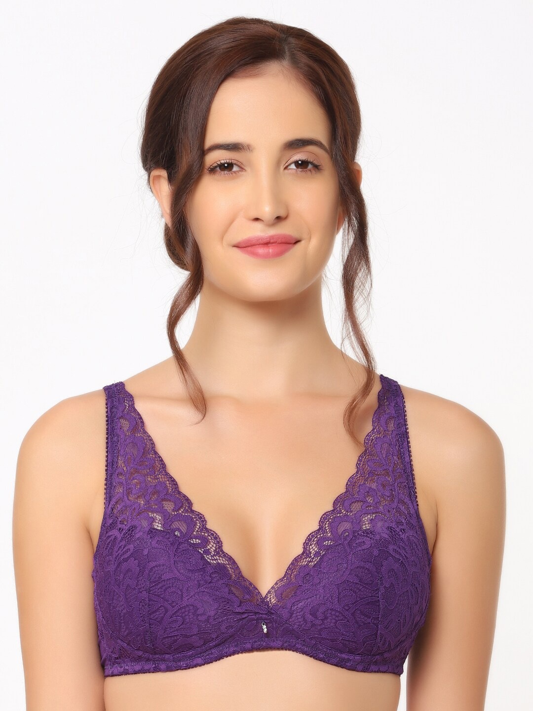 

Wacoal Purple Floral Bra Lightly Padded