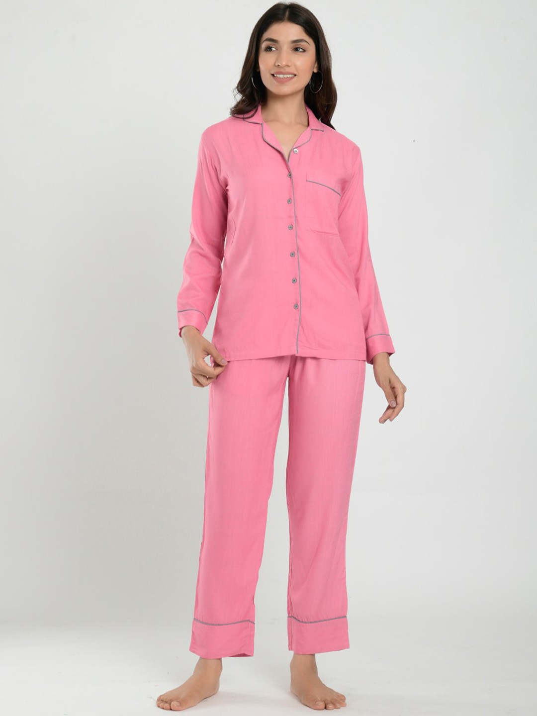 

CRAFIQA Women Pink Night suit