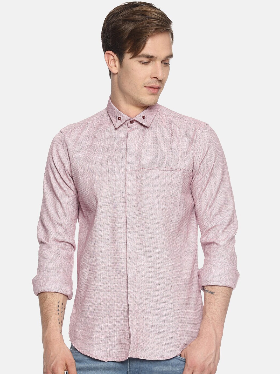 

COUPER & COLL Men Pink Premium Slim Fit Party Shirt
