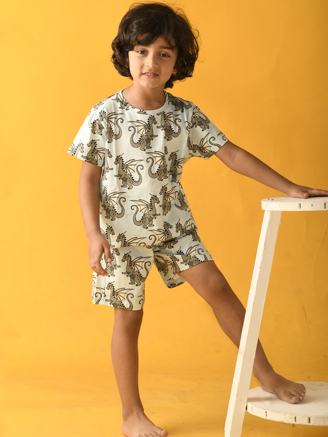 

Anthrilo Boys Blue & Brown Printed Night suit