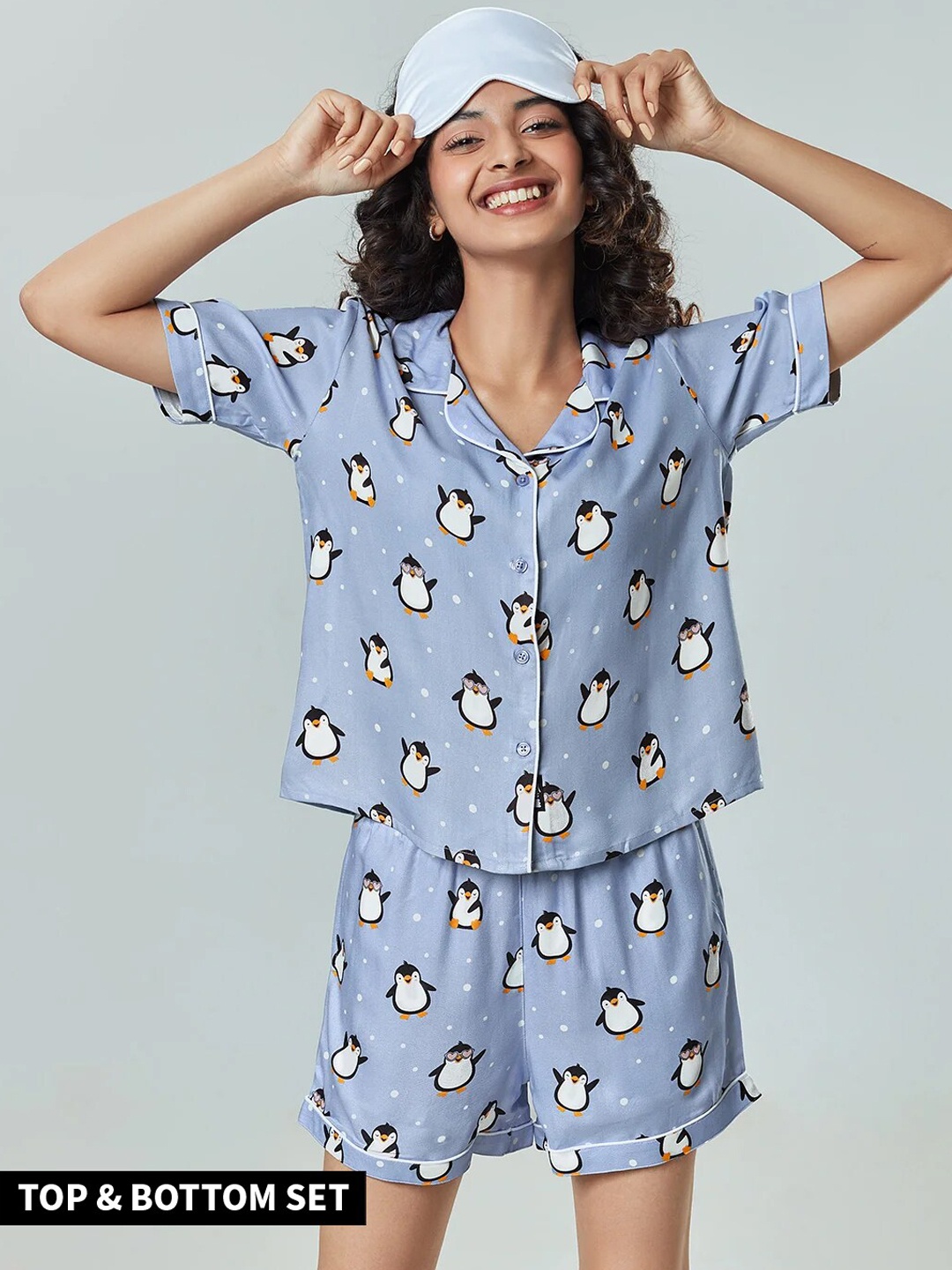 

The Souled Store Women Blue Printed Co-Ord Set