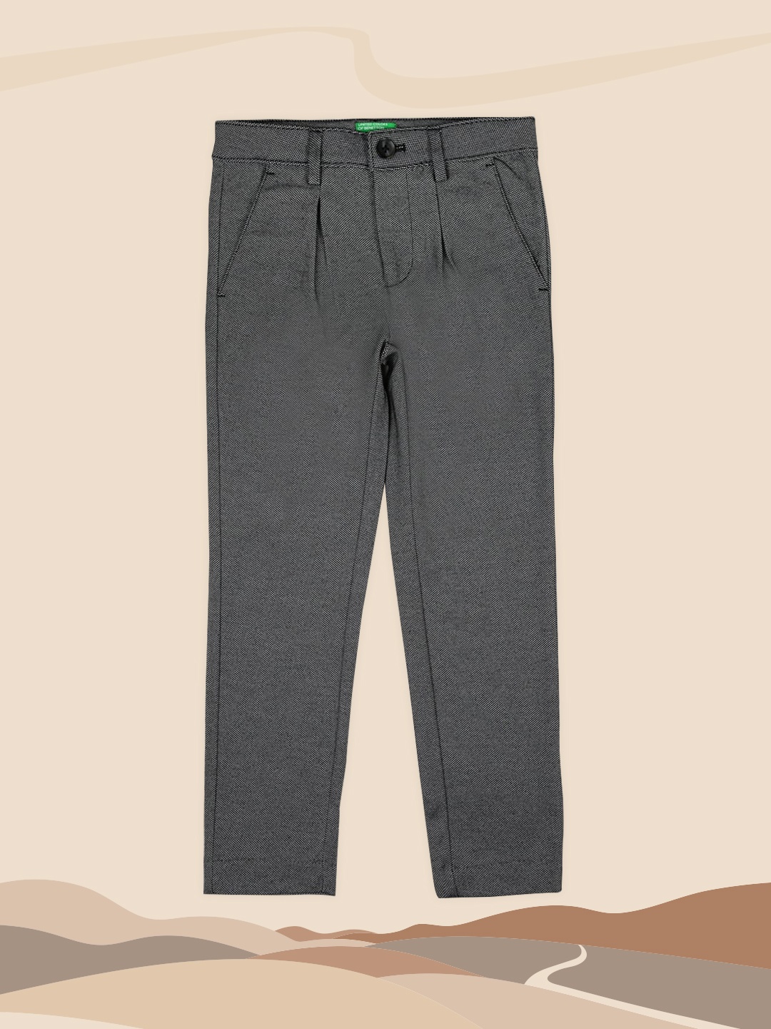 

United Colors of Benetton Boys Black Pleated Trousers