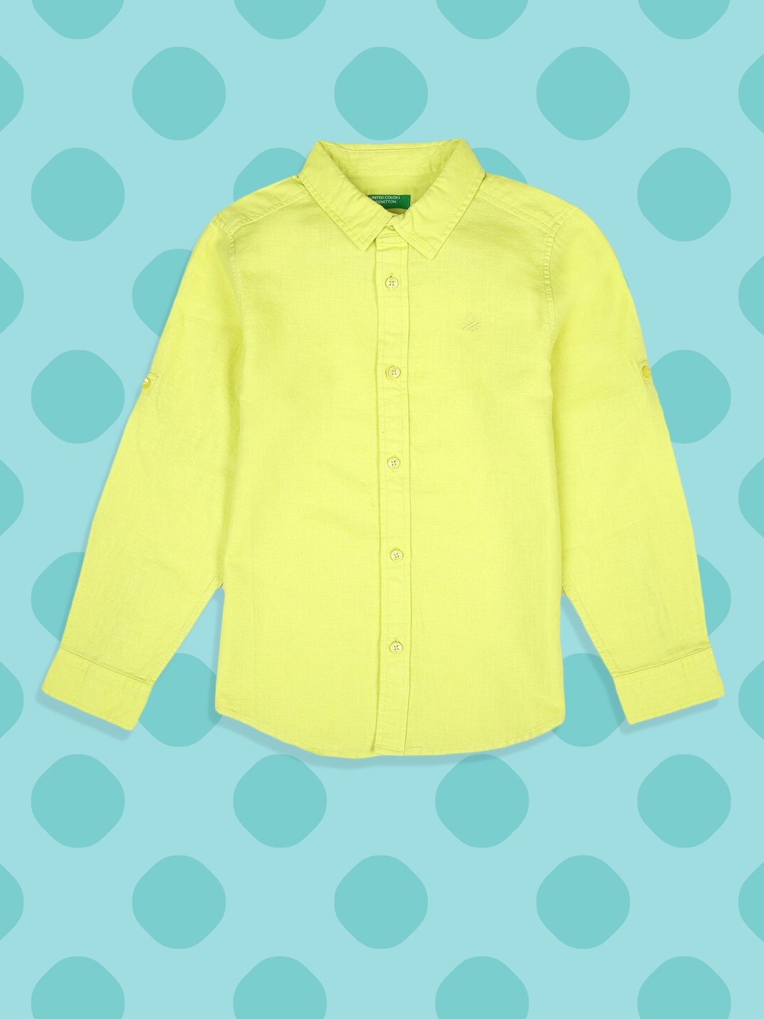 

United Colors of Benetton Boys Green Casual Shirt