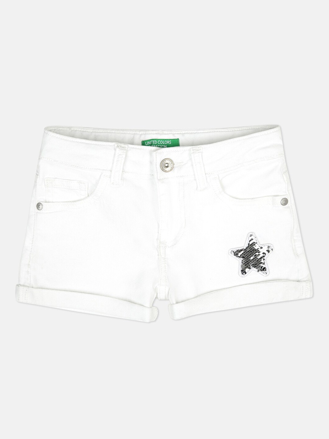 

United Colors of Benetton Girls White Denim Shorts