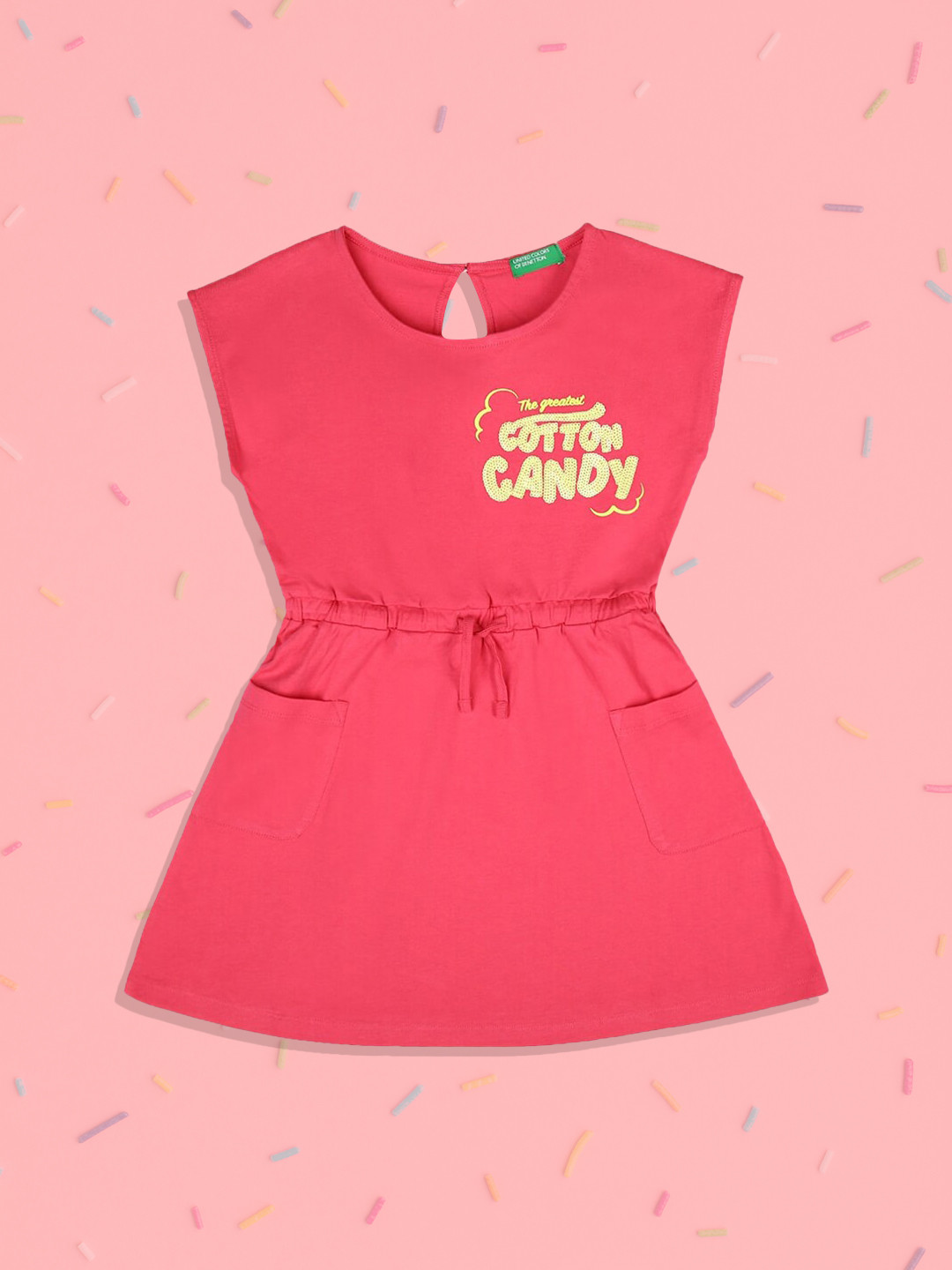 

United Colors of Benetton Pink & infra red Dress