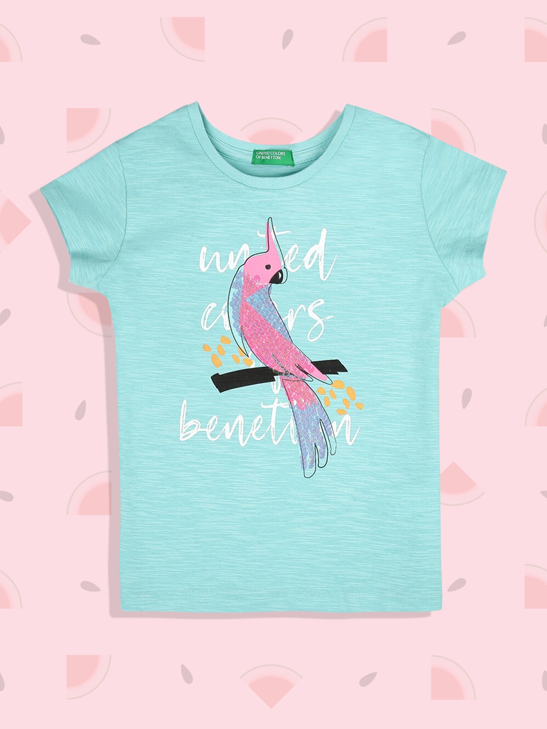 

United Colors of Benetton Girls Blue & blue light Printed T-shirt