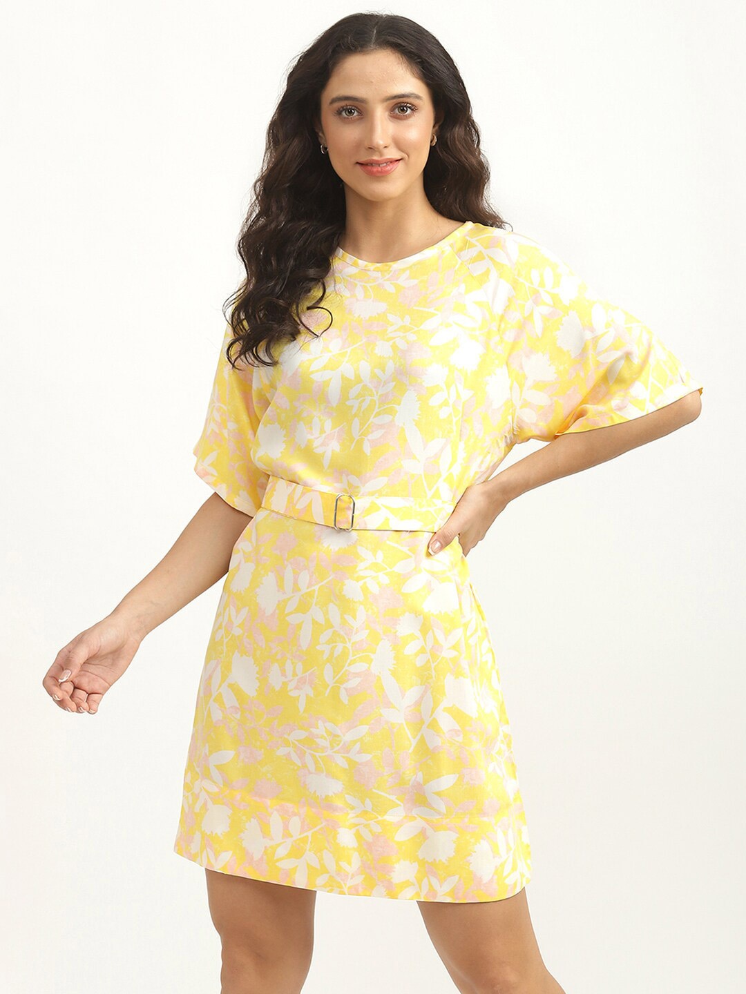 

United Colors of Benetton Black Floral A-Line Dress