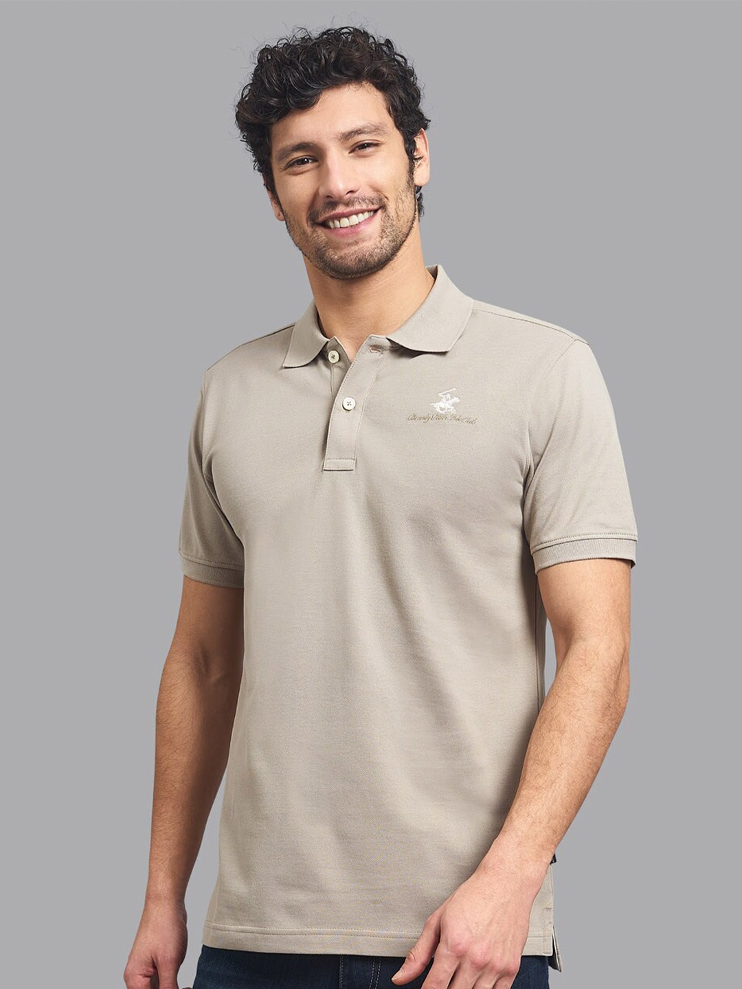

Beverly Hills Polo Club Men Brown Polo Collar T-shirt