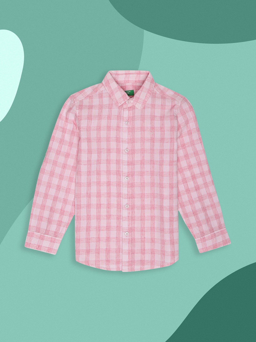 

United Colors of Benetton Boys Pink Checked Casual Shirt