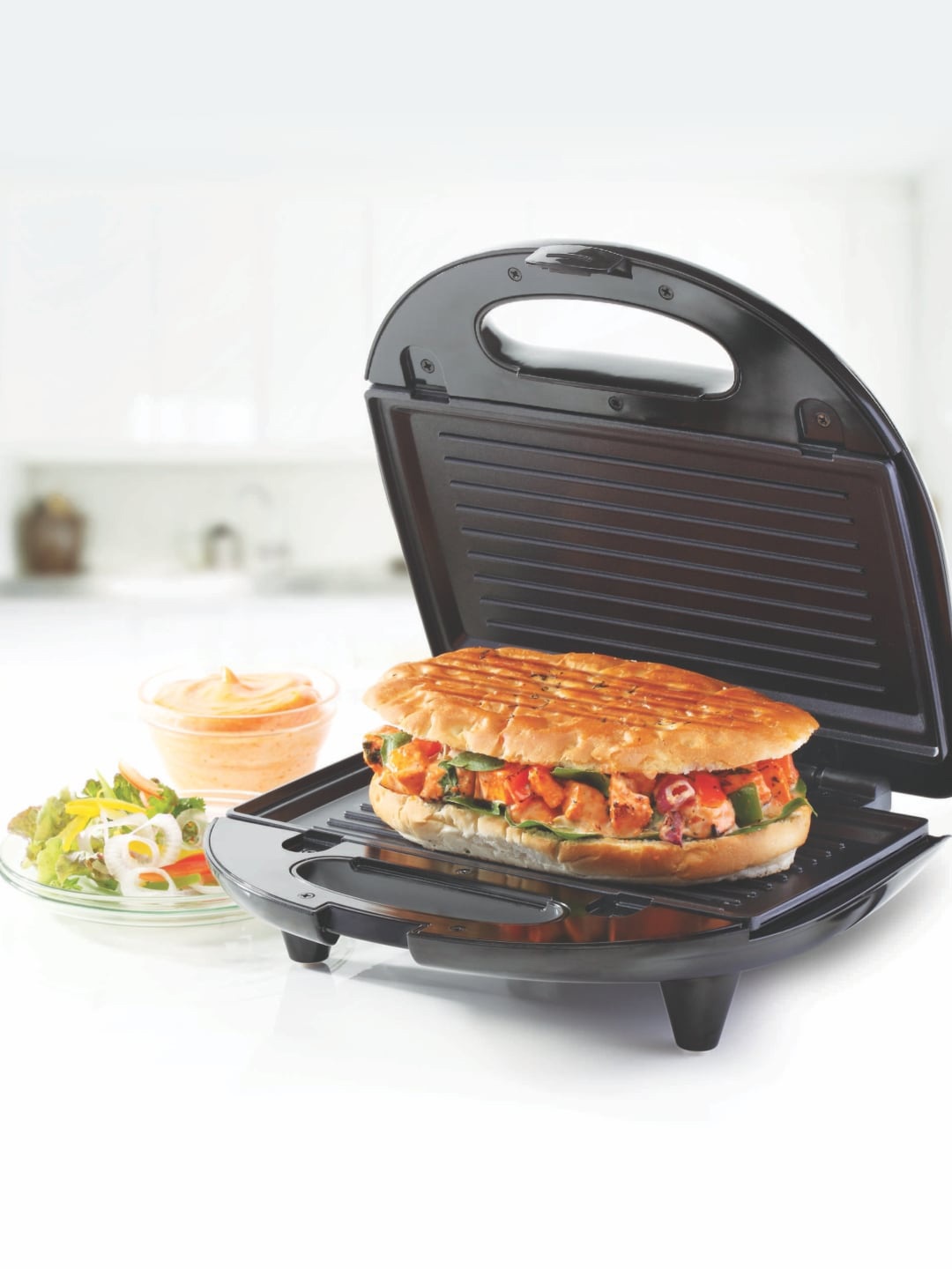 

BOROSIL Silver-Toned Krispy Grill Neo 700-Watt 2-Slice Sandwich Maker