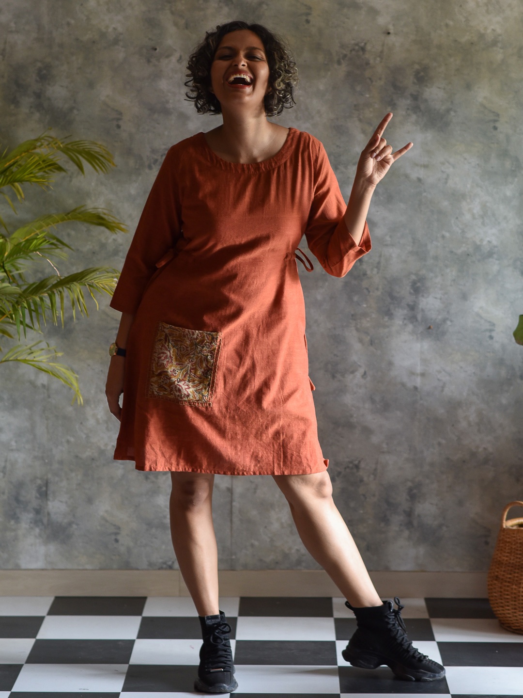 

Suta Brown Ethnic A-Line Dress