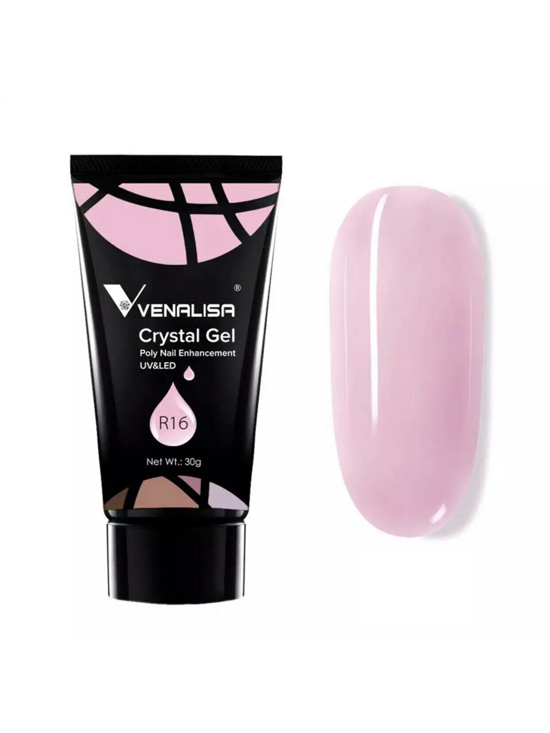 

VENALISA UV & LED Crystal Gel Poly Nail Enhancement 30 g - R16, Pink