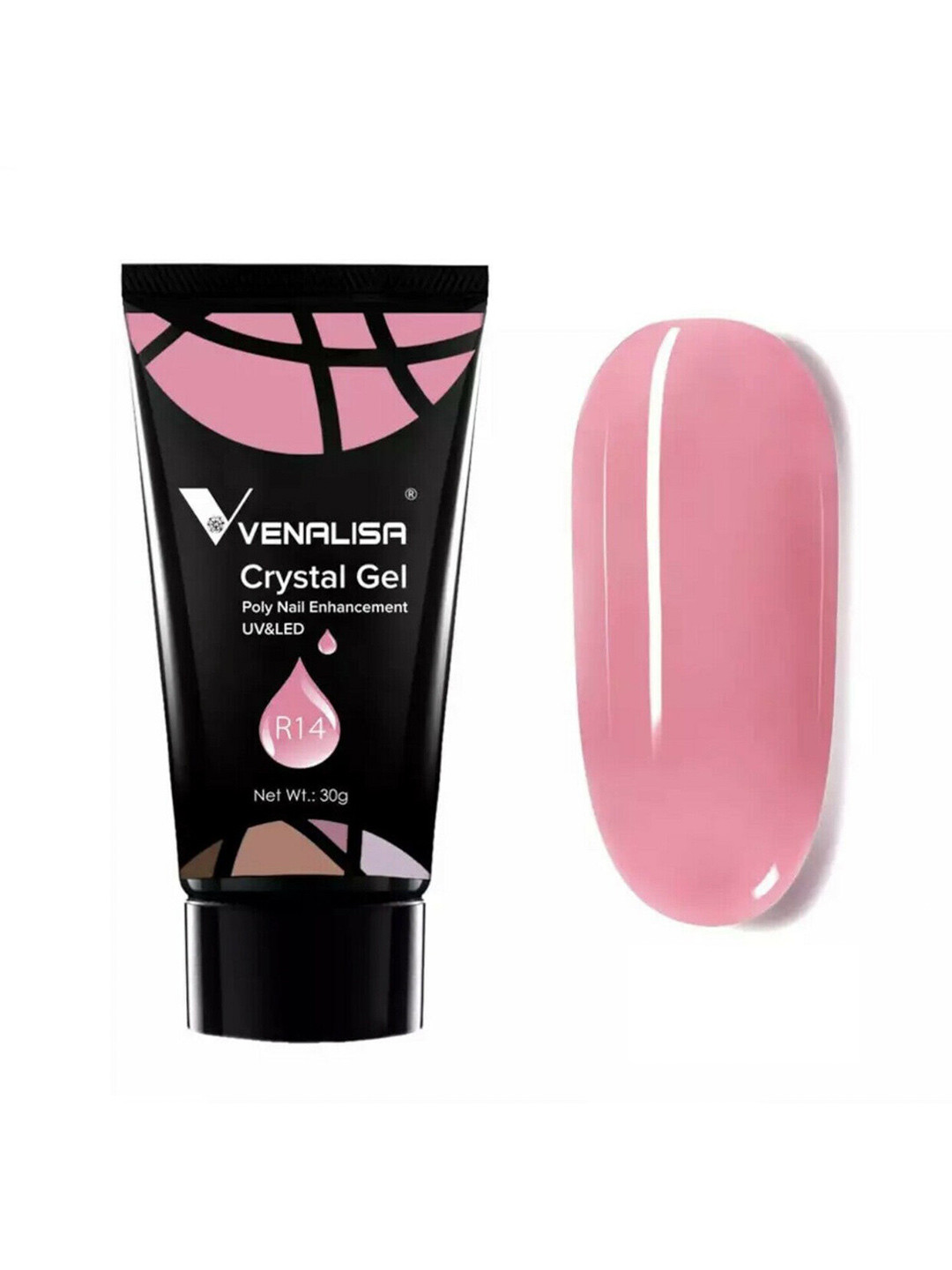 

VENALISA UV & LED Crystal Gel Poly Nail Enhancement 30 g - R14, Pink