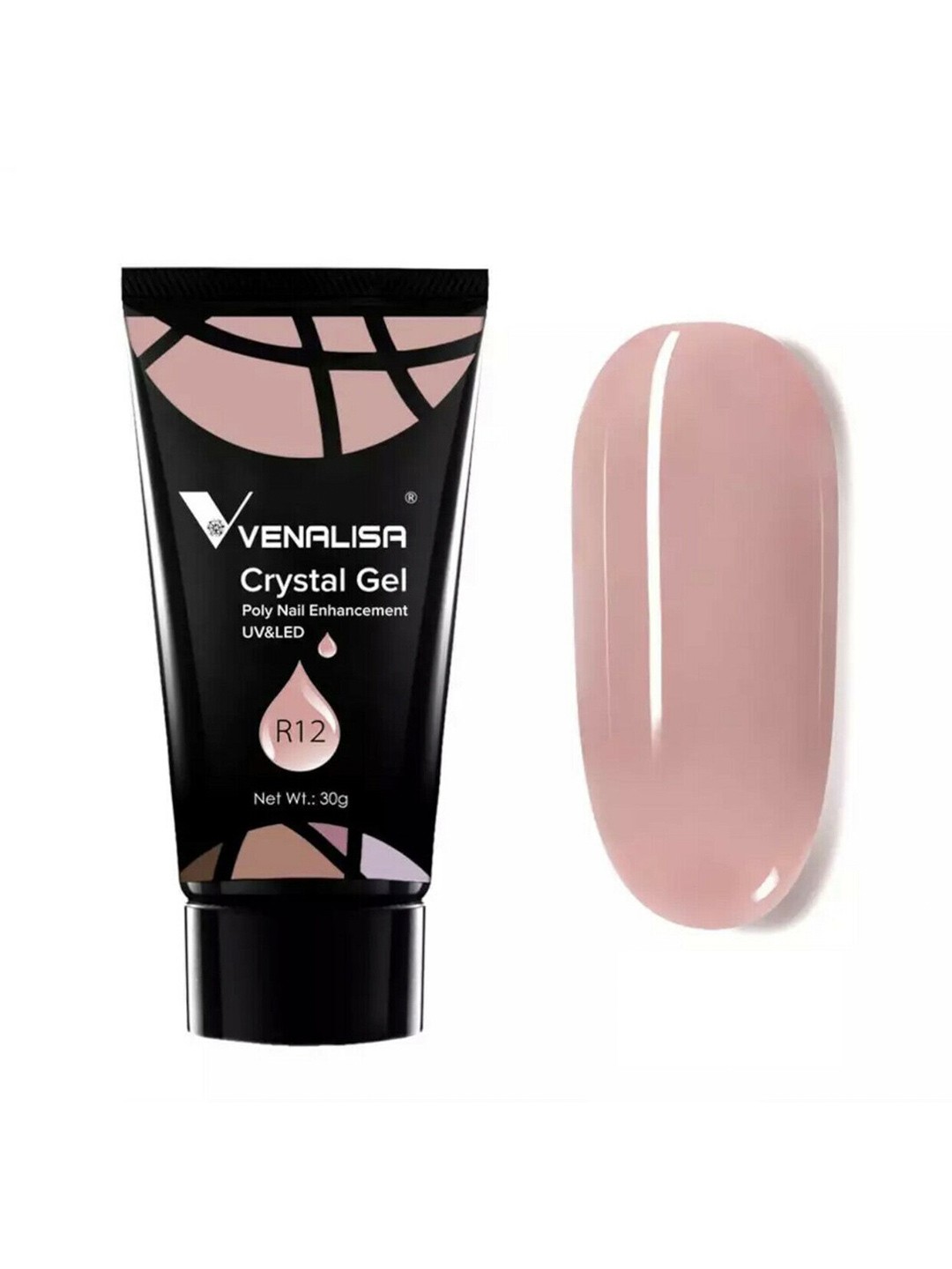 

VENALISA UV & LED Crystal Gel Poly Nail Enhancement 30 g - R12, Nude
