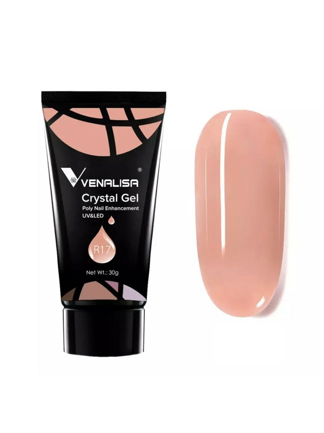 

VENALISA UV & LED Crystal Gel Poly Nail Enhancement 30 g - R17, Nude