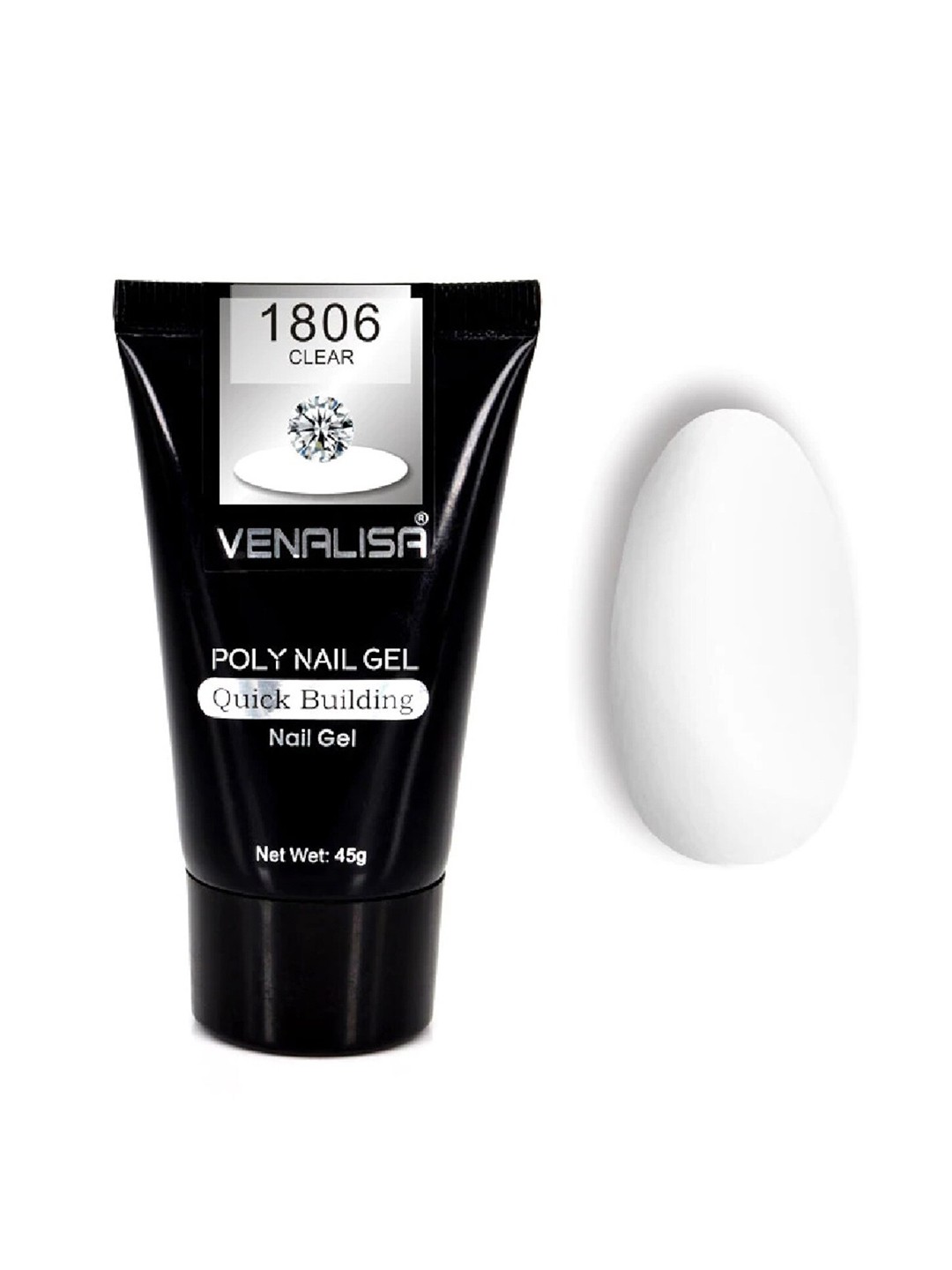 

VENALISA UV LED Quick Building Poly Nail Gel 45 g - Clear 1806, White