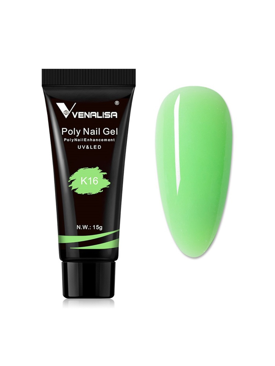 

VENALISA UV & LED Acrylic Poly Nail Extension Gel 15 g - Shade K16, Green